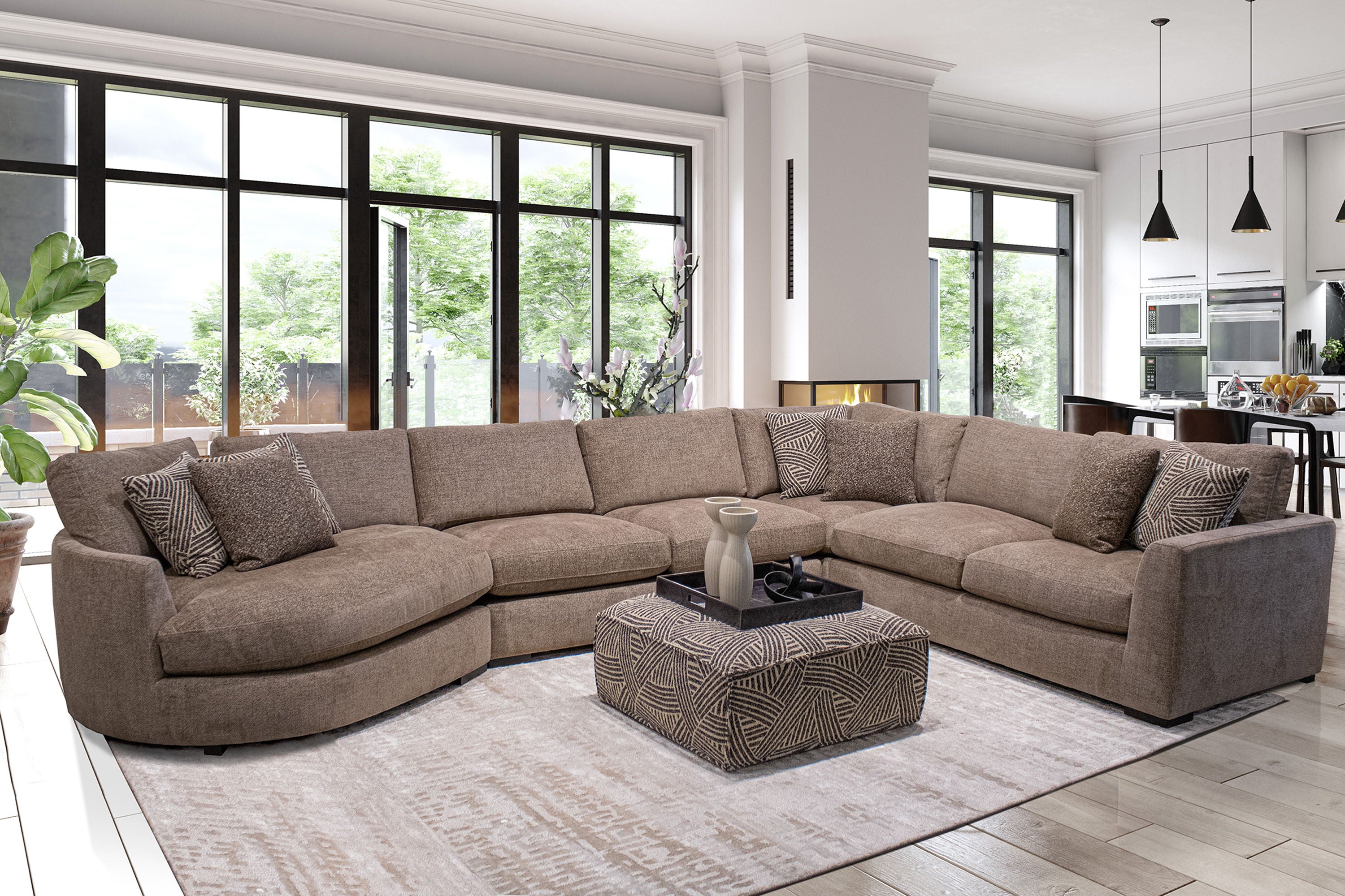 The Bump - 4 Piece Modular Sectional - Alistair Fossil