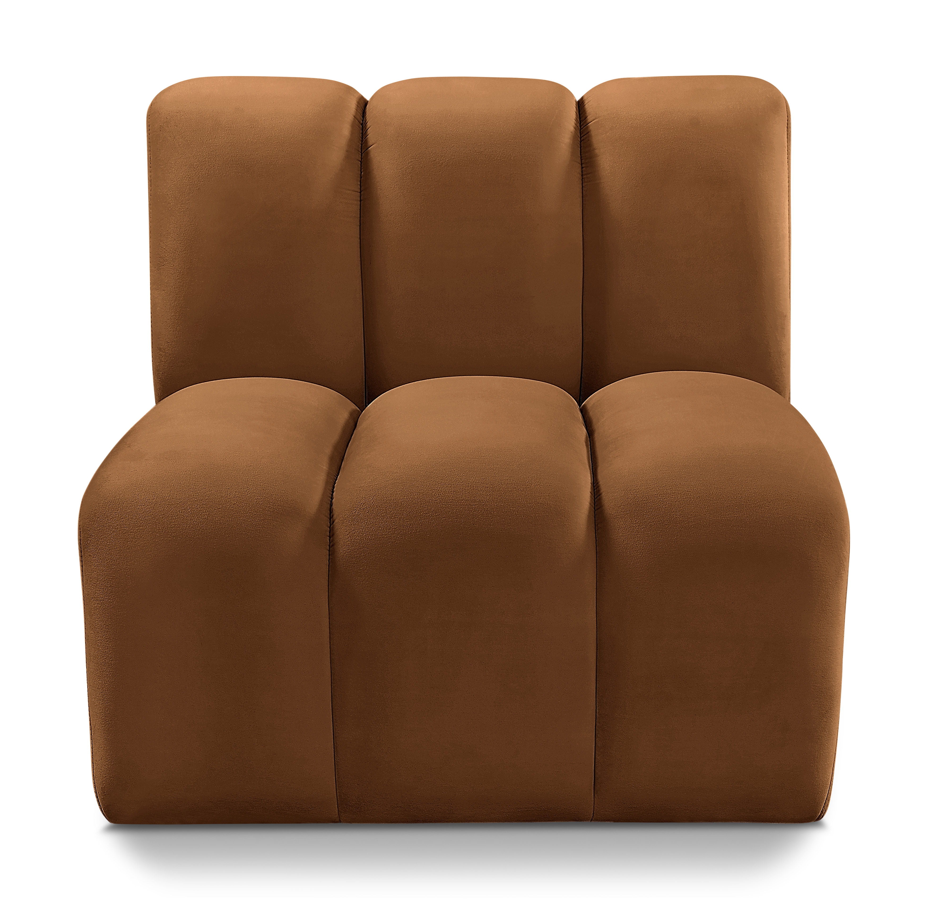 Arc - Velvet Straight Chair - Saddle
