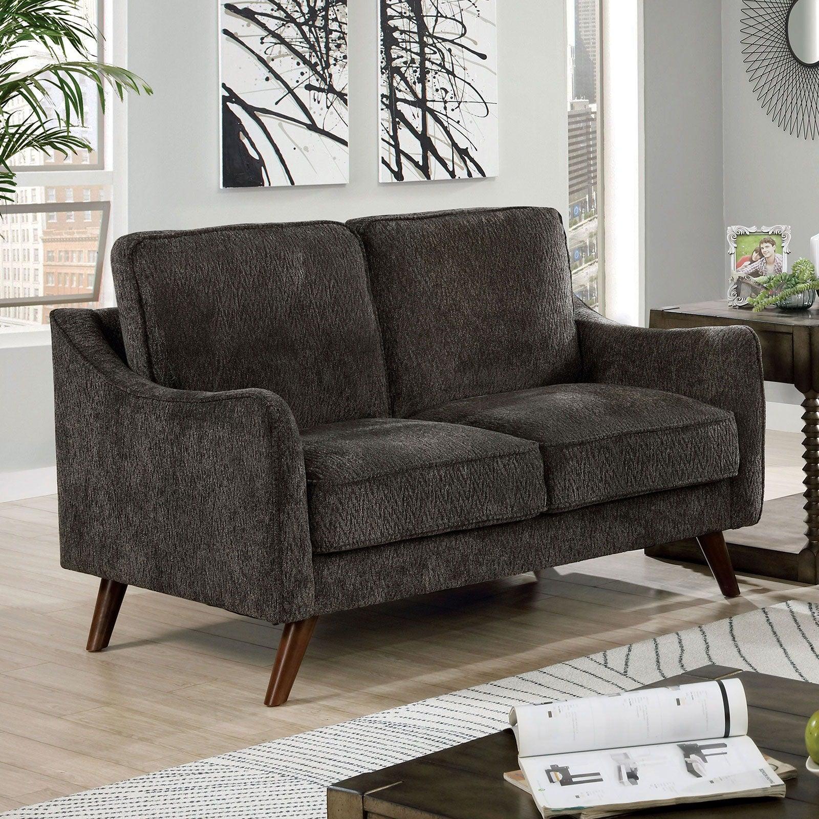 Furniture of America - Maxime - Loveseat - Dark Gray - 5th Avenue Furniture