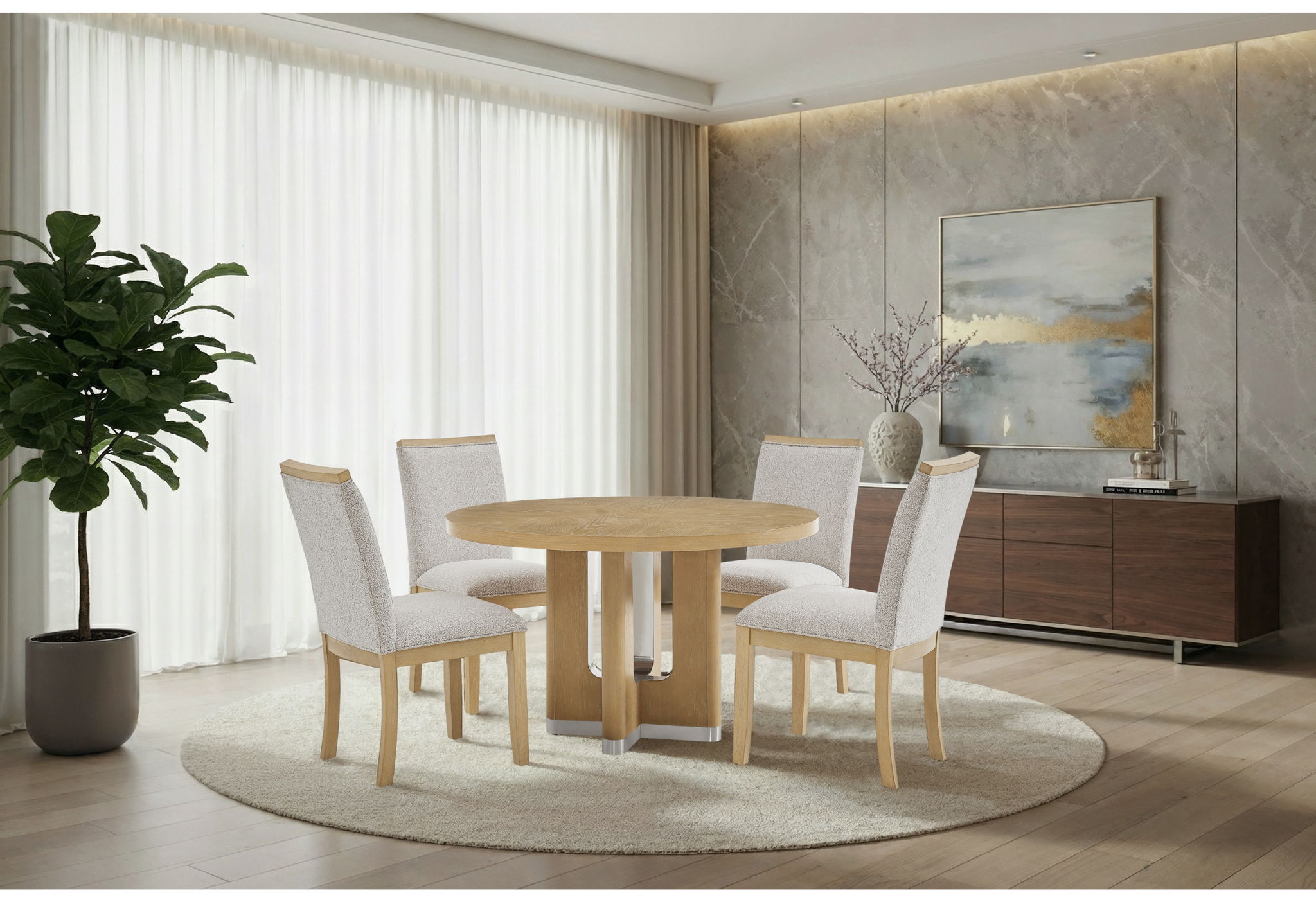 D3124 - 7 Piece Dining Room Set (D3124 Dining Table And 6 D1248 Dining Chairs) - Natural
