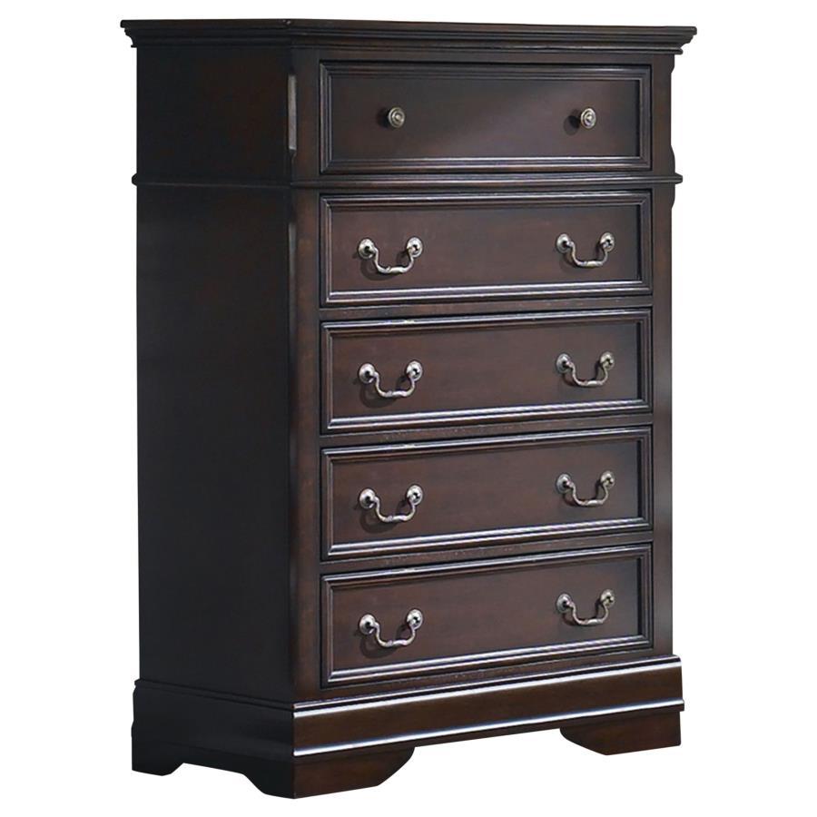 Cambridge - 5-Drawer Bedroom Chest - Cappuccino