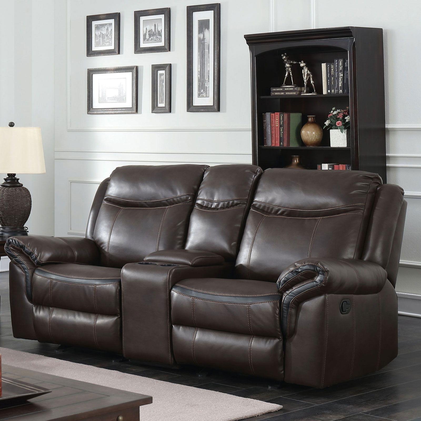 Furniture of America - Chenai - Glider Loveseat - Brown - 5th Avenue Furniture