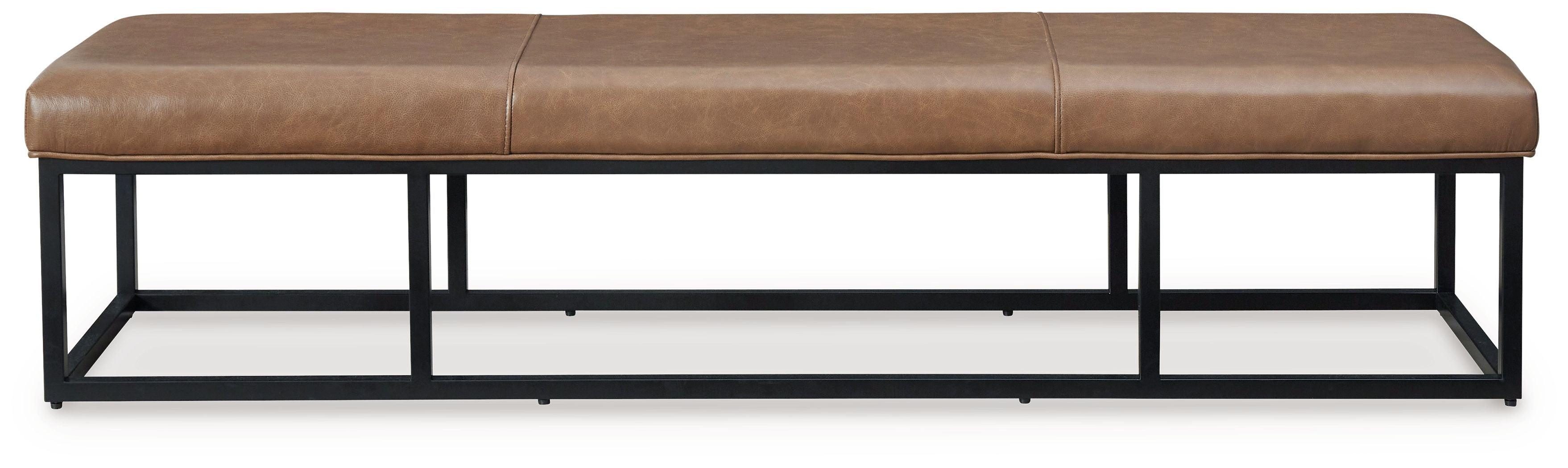 Signature Design by Ashley® - Joston - Caramel - Accent Bench - 5th Avenue Furniture