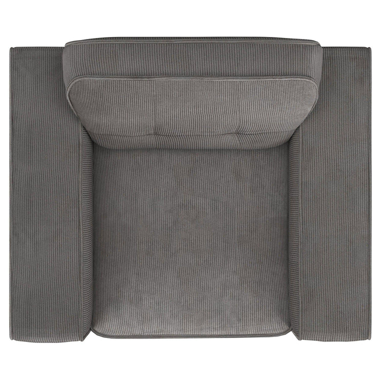 Coaster Fine Furniture - Deerhurst - Upholstered Tufted Track Arm Accent Chair - Charcoal - 5th Avenue Furniture