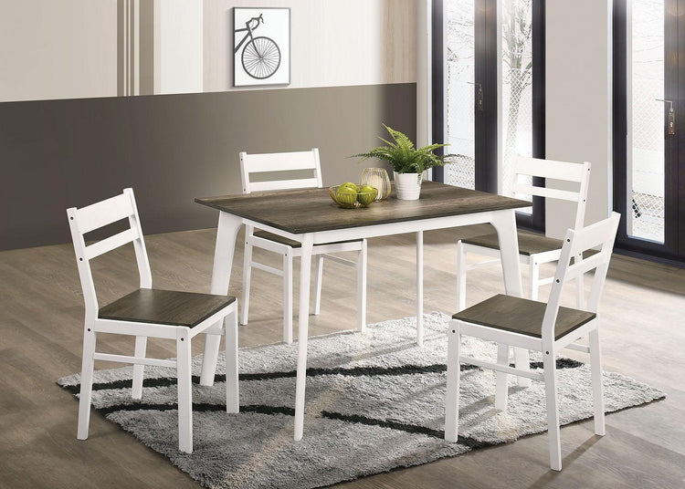 Furniture of America - Debbie - 5 Piece Dining Table Set - Gray / White - 5th Avenue Furniture