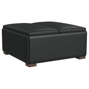 Coaster Fine Furniture - Paris - Multifunctional Upholstered Storage Ottoman With Utility Tray - Black - 5th Avenue Furniture