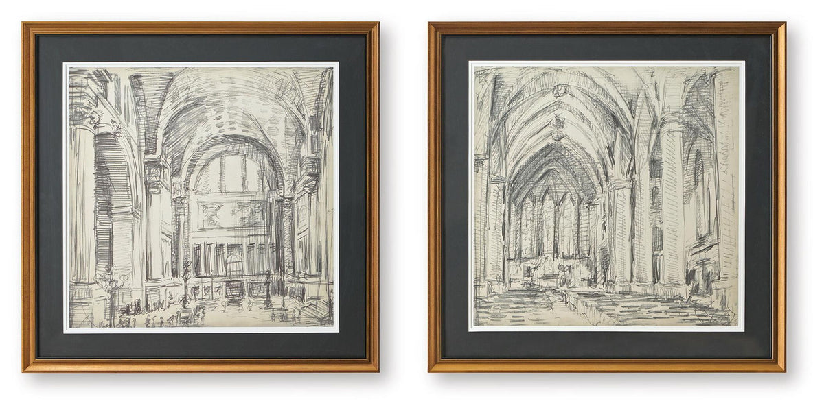 Downyard - Wall Art Set (Set of 2) - Black / Beige