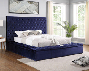Furniture of America - Golati - California King Bed - Blue - 5th Avenue Furniture