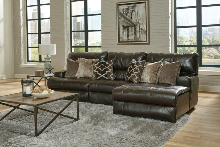 Catnapper - Como - 3 Piece Italian Leather Match Reclining Sofa - 5th Avenue Furniture