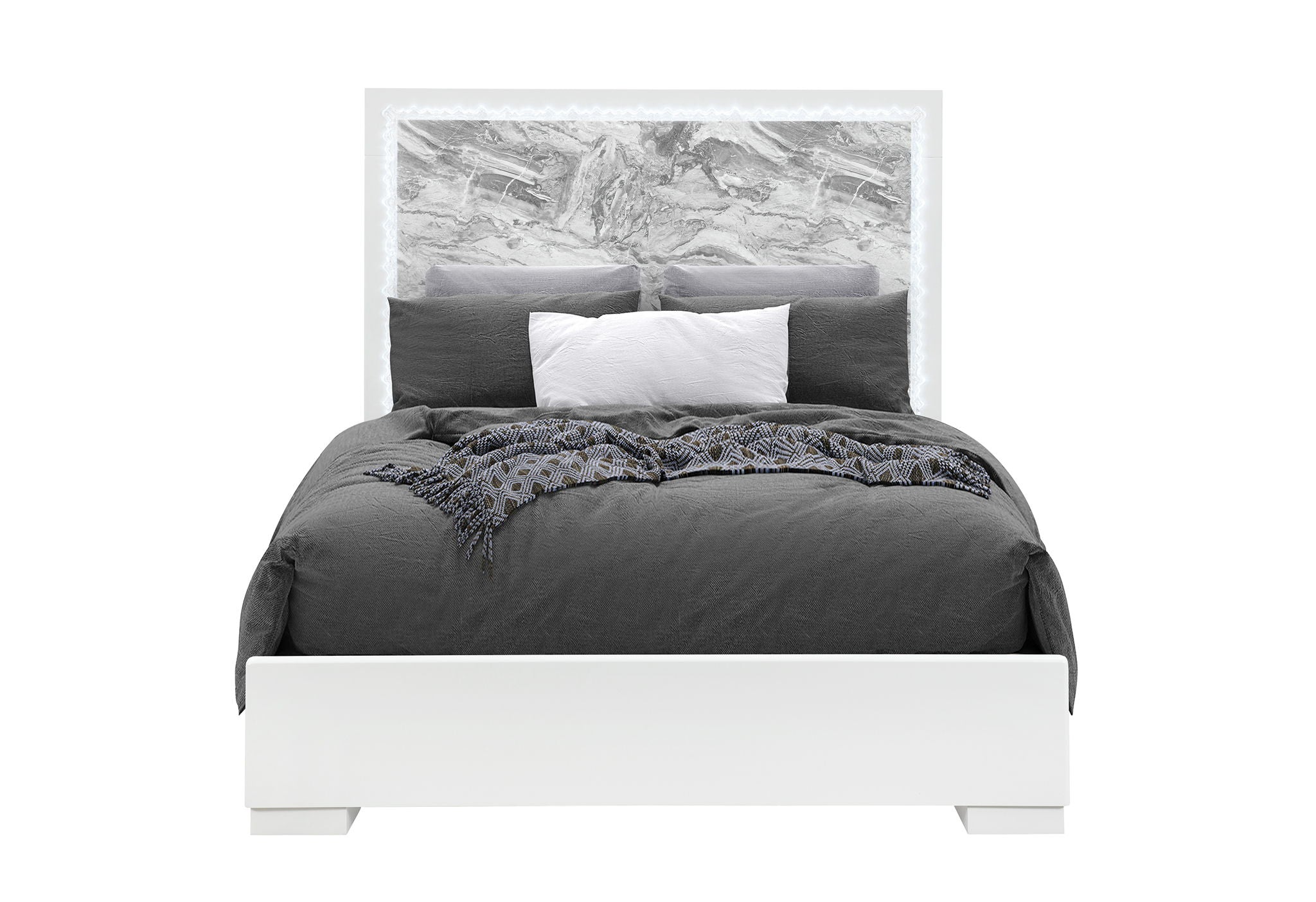 Naomi - 5 Piece Full Bedroom Set - Silver