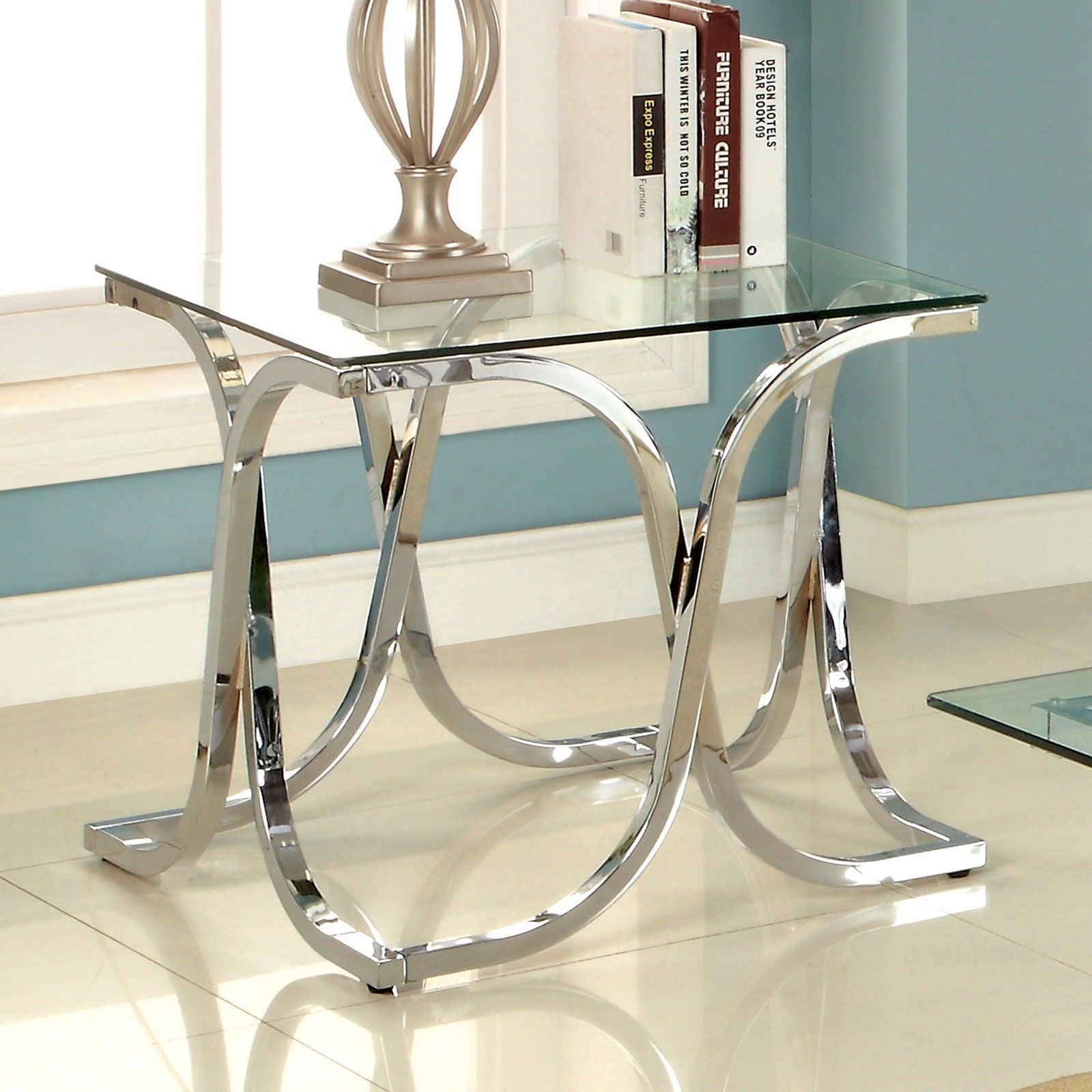 Furniture of America - Luxa - End Table - Pearl Silver - 5th Avenue Furniture