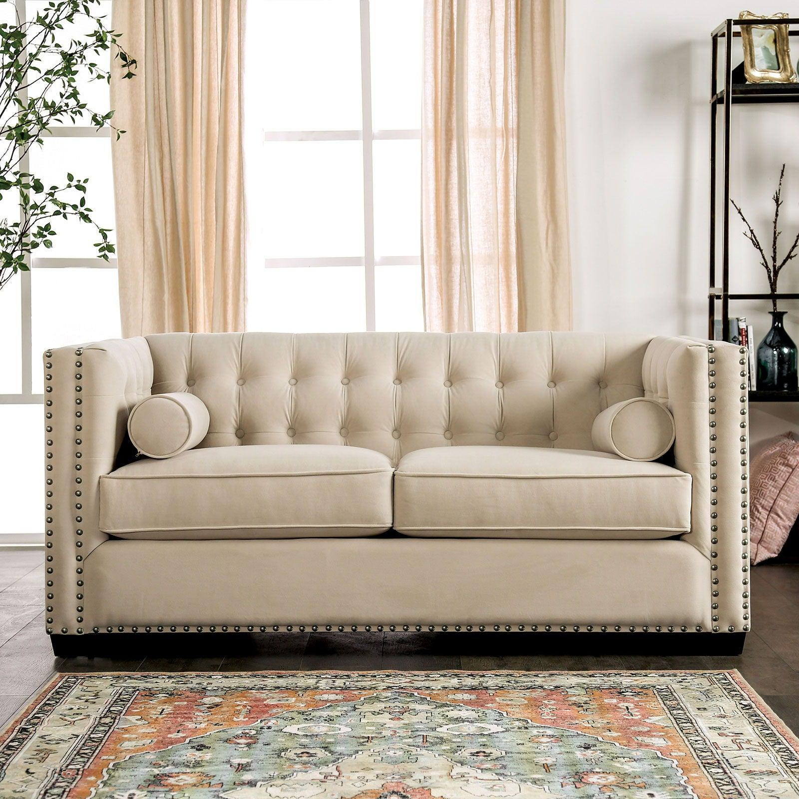 Furniture of America - Elliot - Loveseat - Beige - 5th Avenue Furniture