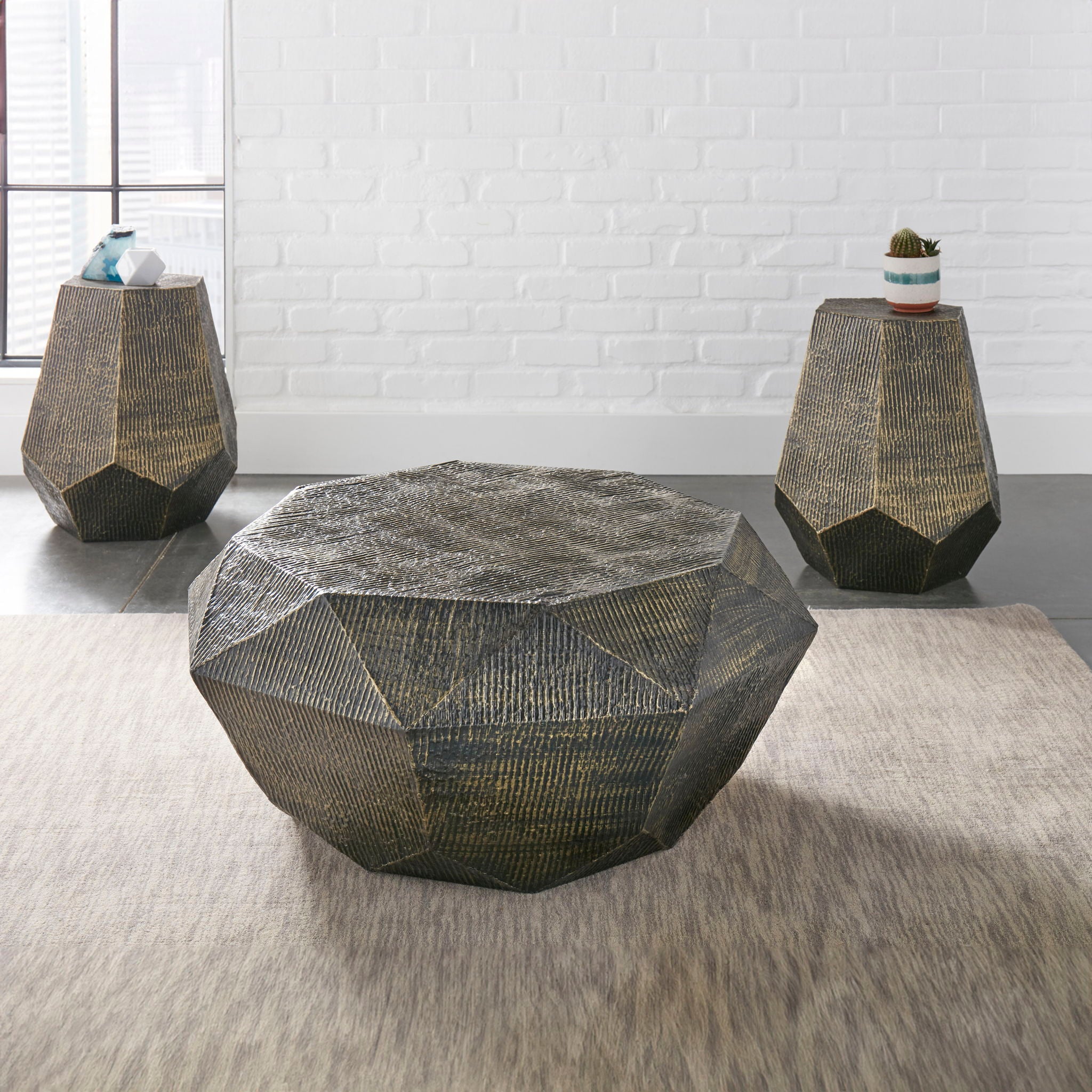 Donato - 3 Piece Occasional Table Set - Gold