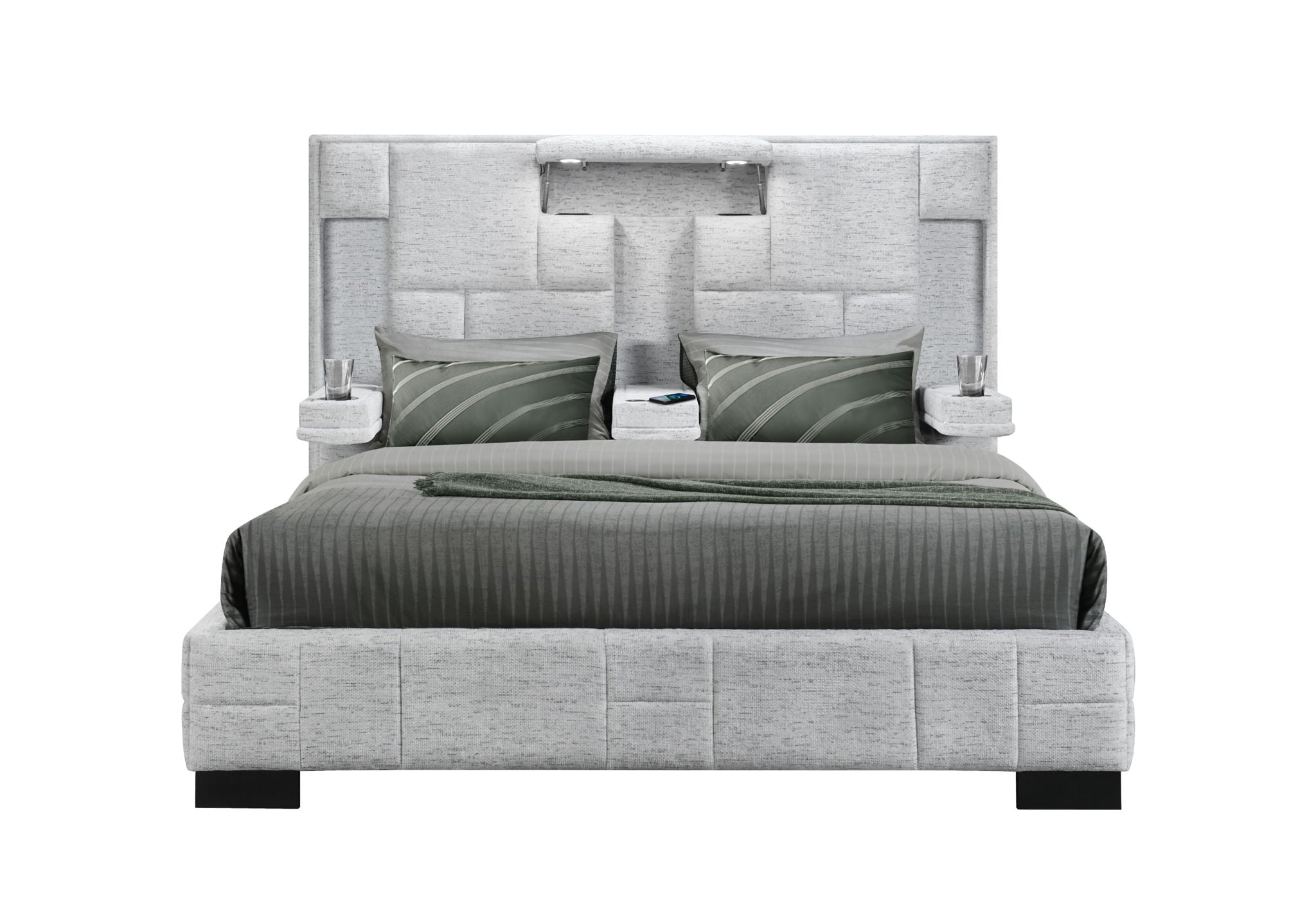 Oscar - King Bed Without Wood Trim - Gray