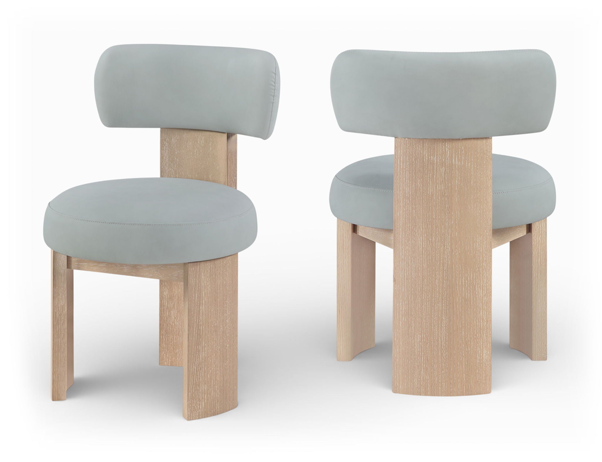 Atelier - Vegan Leather Upholstered Dining Chair (Set of 2) - LtBlu