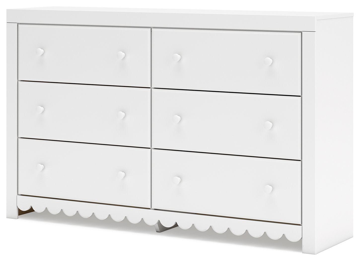 Signature Design by Ashley® - Mollviney - White - Six Drawer Dresser - 5th Avenue Furniture