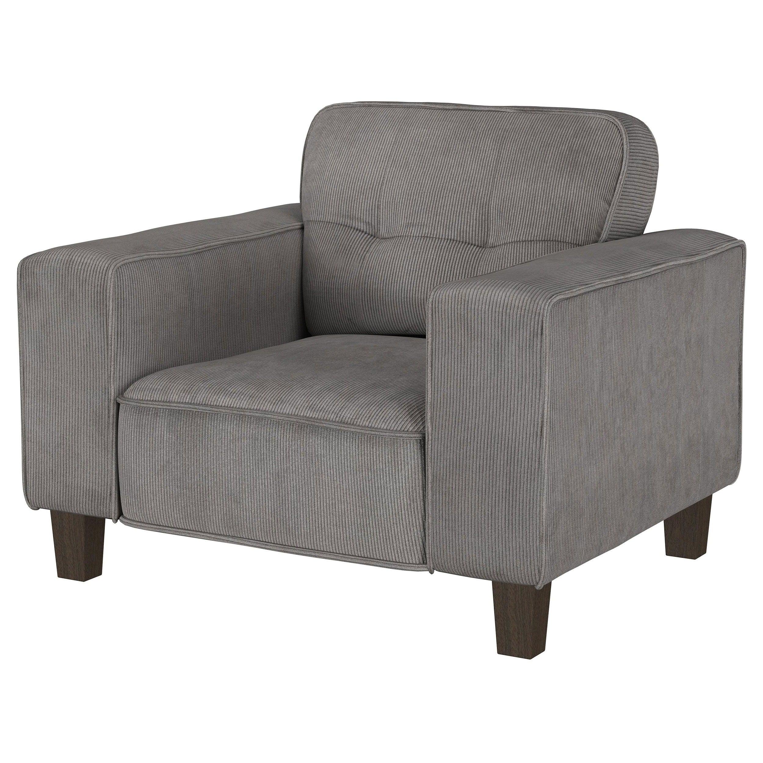 Coaster Fine Furniture - Deerhurst - Upholstered Tufted Track Arm Accent Chair - Charcoal - 5th Avenue Furniture