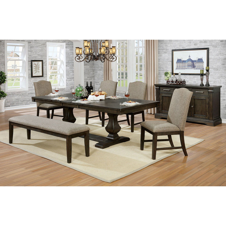 Furniture of America - Faulk - Dining Table - Espresso / Warm Gray - 5th Avenue Furniture