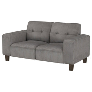 Coaster Fine Furniture - Deerhurst - Upholstered Tufted Track Arm Loveseat - Charcoal - 5th Avenue Furniture