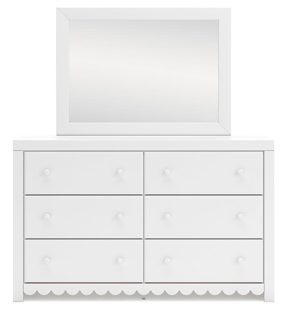 Signature Design by Ashley® - Mollviney - White - Dresser And Mirror - 5th Avenue Furniture