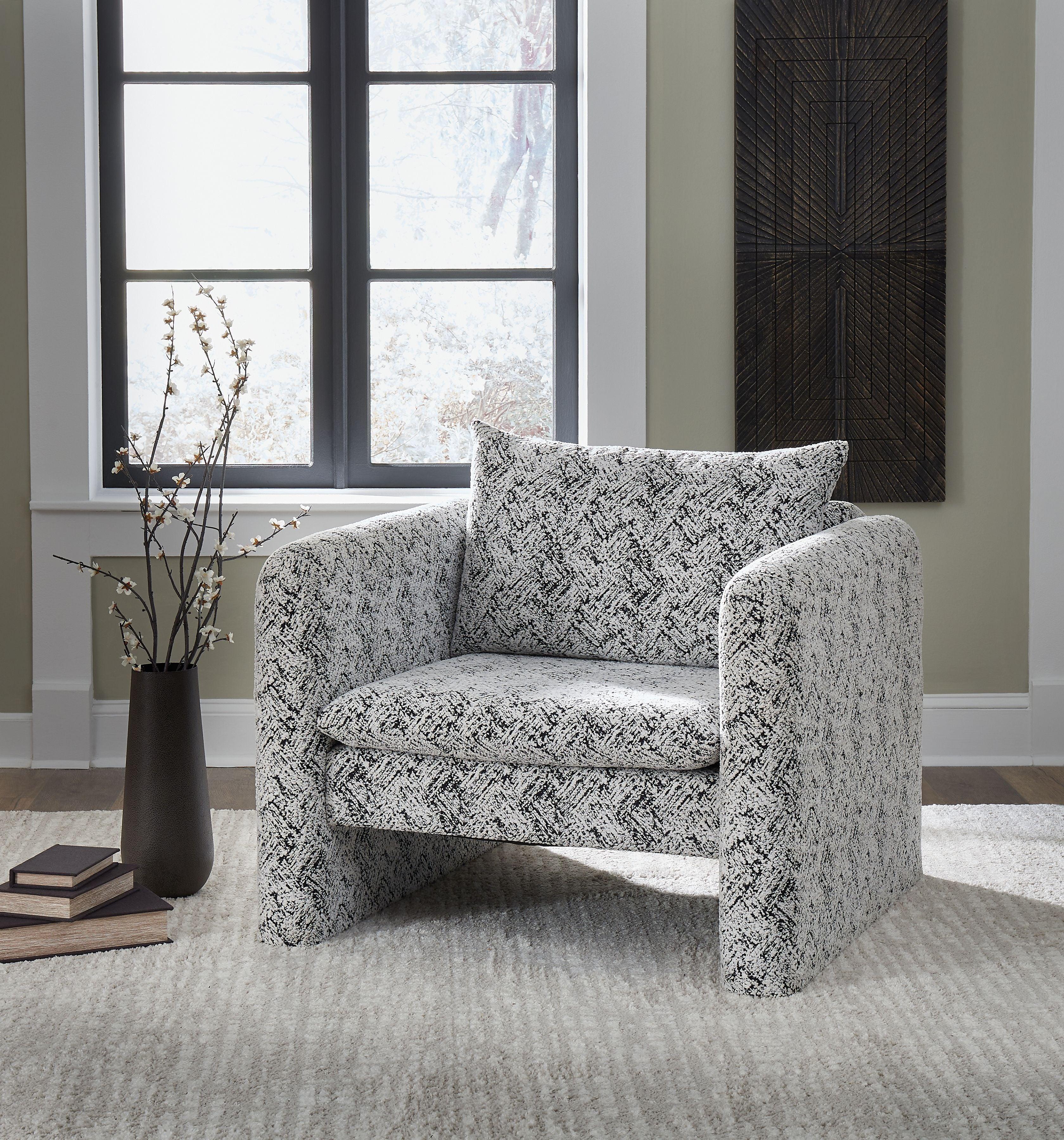 Signature Design by Ashley® - Kenbell - Black / White - Accent Chair - 5th Avenue Furniture