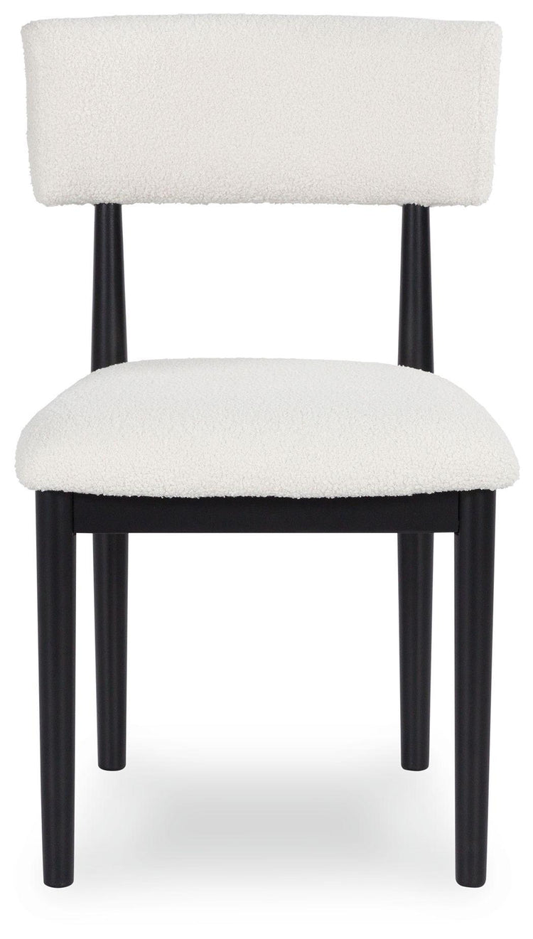 Signature Design by Ashley® - Xandrum - White / Black - Dining Upholstered Side Chair (Set of 2) - 5th Avenue Furniture