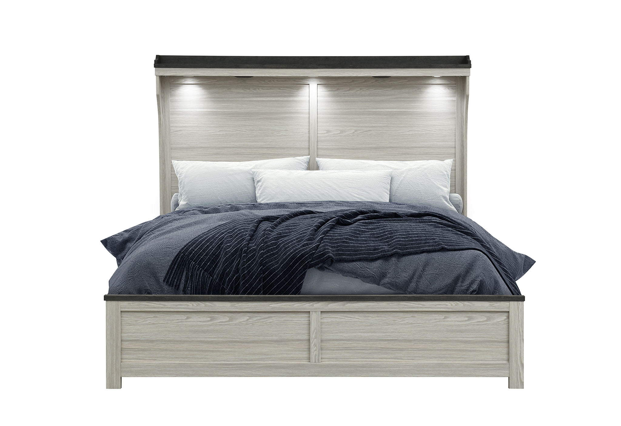 Ashley - King Panel Bed - Brown