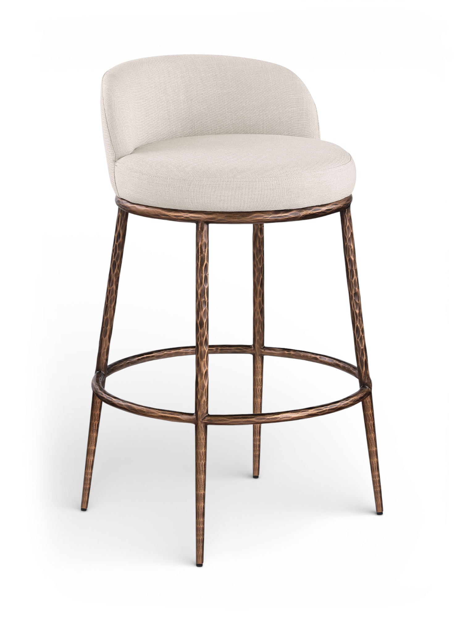Ferro - Performance Fabric Upholstered Bar Stool - Antique Bronze