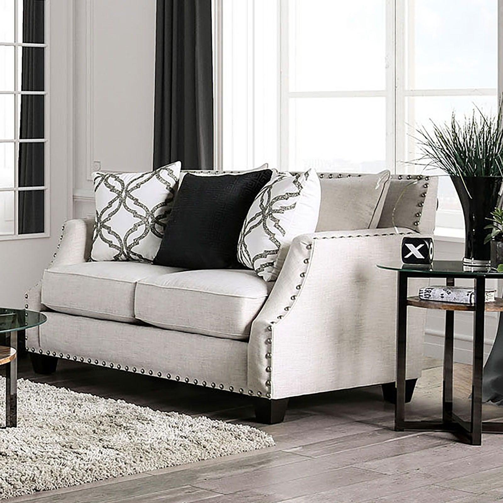 Furniture of America - Phoibe - Loveseat - Ivory - 5th Avenue Furniture