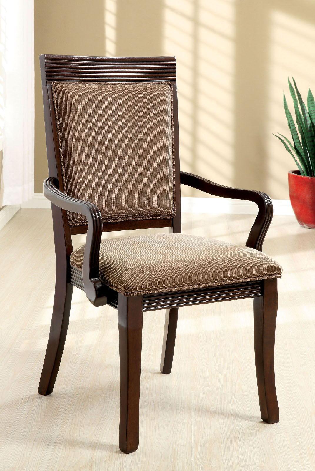 Furniture of America - Woodmont - Arm Chair (Set of 2) - Walnut / Brown - 5th Avenue Furniture