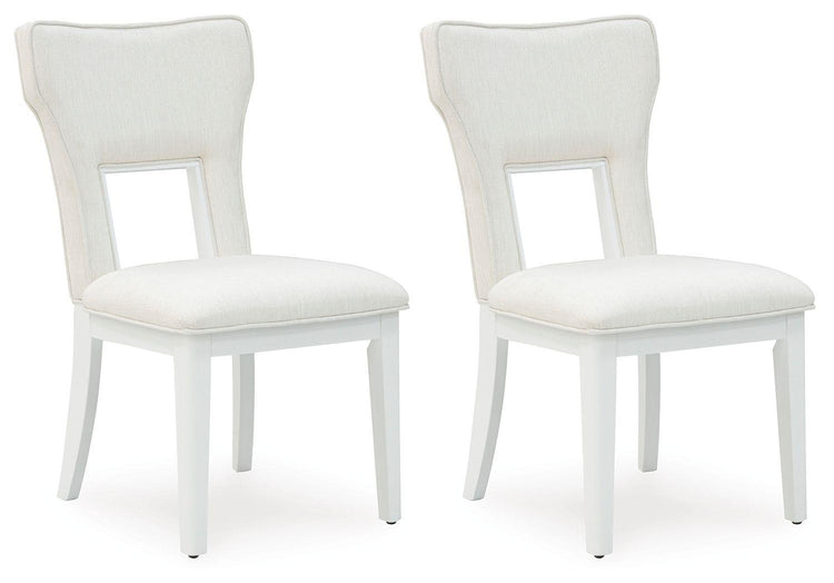 Signature Design by Ashley® - Chalanna - White - Dining Upholstered Side Chair (Set of 2) - 5th Avenue Furniture