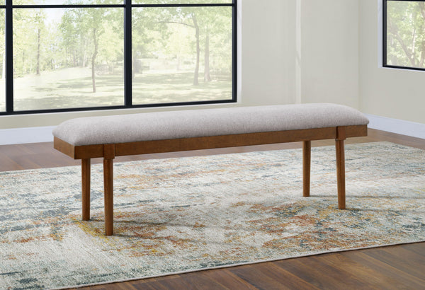 Signature Design by Ashley® - Lyncott - Gray / Brown - Large Upholstered Dining Room Bench - 5th Avenue Furniture