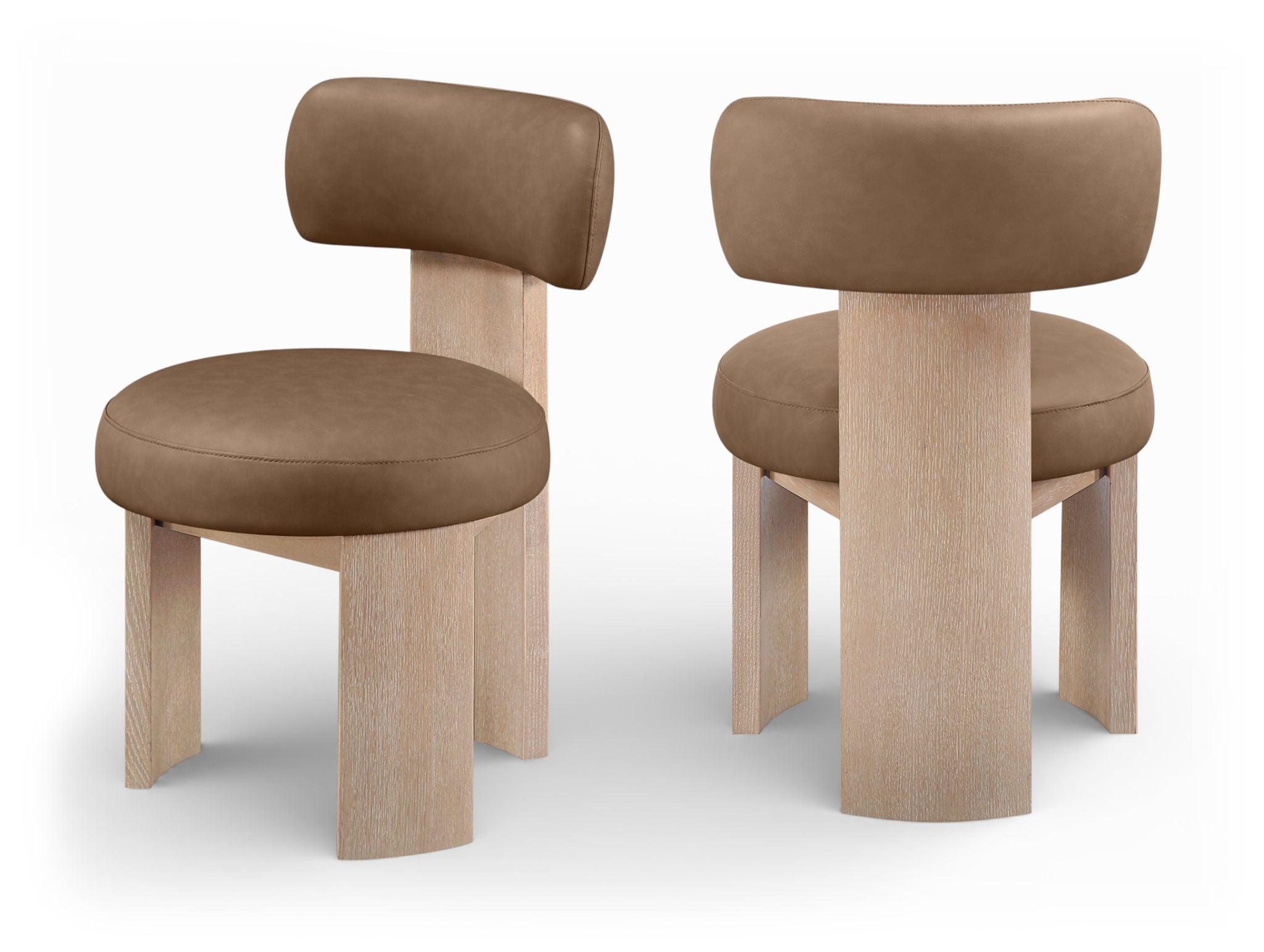 Atelier - Vegan Leather Upholstered Dining Chair (Set of 2) - Brown