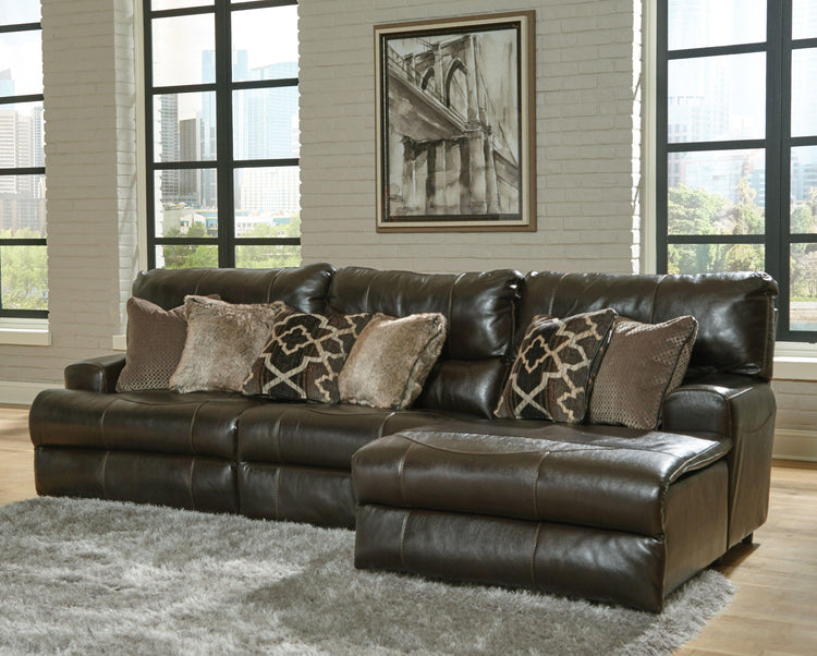 Catnapper - Como - 3 Piece Italian Leather Match Reclining Sofa - 5th Avenue Furniture