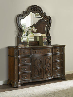 Steve Silver Furniture - Royale - Dresser & Mirror - Dark Brown - 5th Avenue Furniture