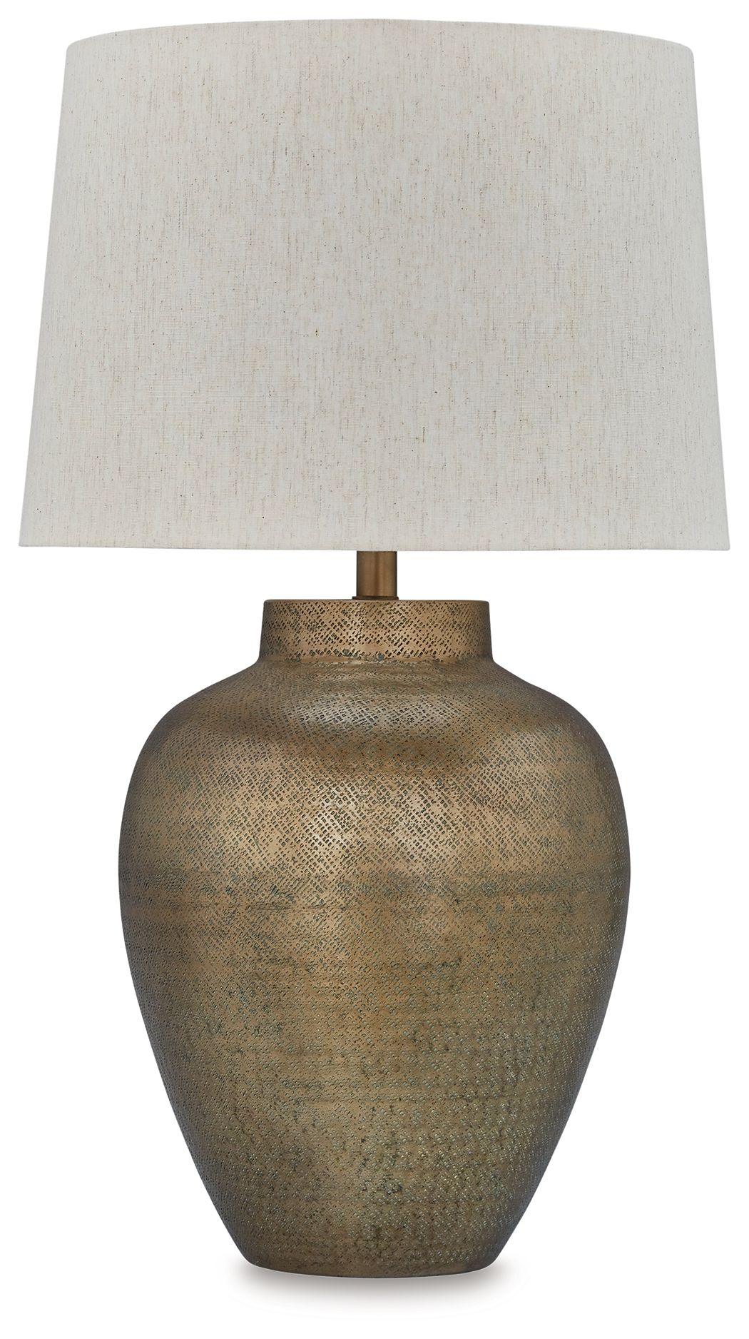 Signature Design by Ashley® - Madney - Antique Gold Finish - Metal Table Lamp - 5th Avenue Furniture