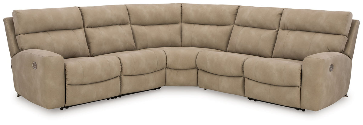 Next-Gen DuraPella Sand 5-piece power reclining sectional without console
