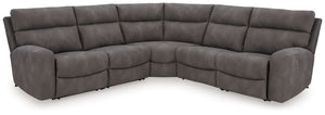 Next-Gen DuraPella Slate 5-piece power reclining sectional without console
