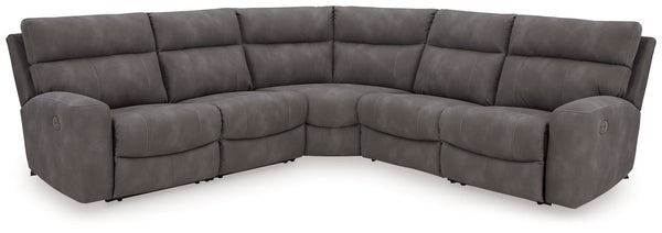 Next-Gen DuraPella Slate 5-piece power reclining sectional without console