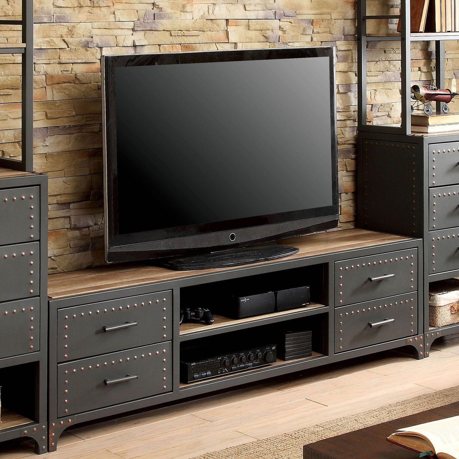 Furniture of America - Galway - TV Stand - Gray / Natural Tone - 5th Avenue Furniture