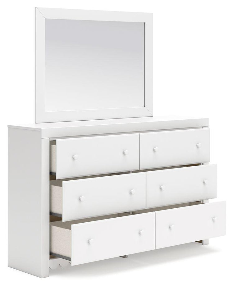 Signature Design by Ashley® - Mollviney - White - Dresser And Mirror - 5th Avenue Furniture