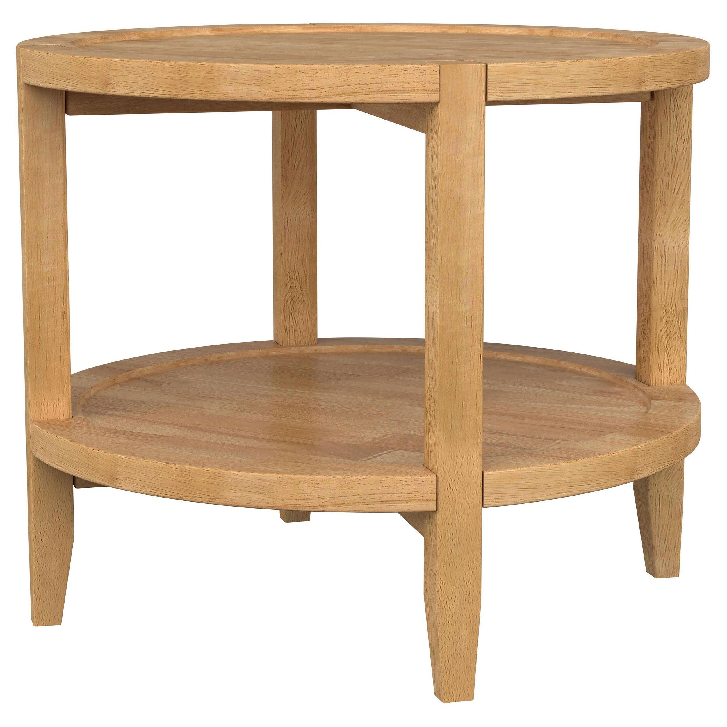 Coaster Fine Furniture - Camillo - Round Solid Wood End Table With Shelf - Maple Brown - 5th Avenue Furniture
