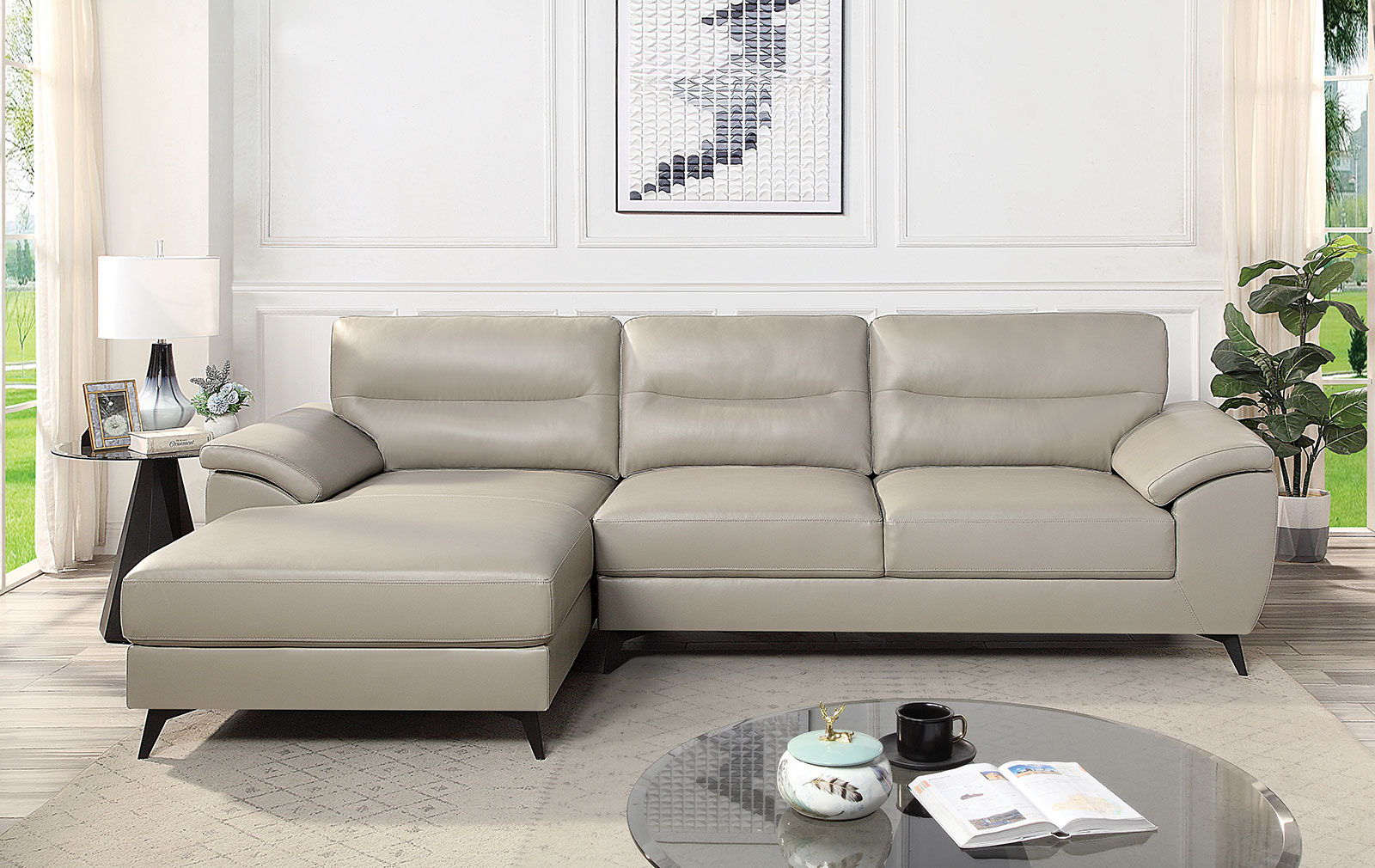Furniture of America - Mohlin - Sectional - Taupe - 5th Avenue Furniture