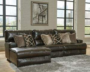 Catnapper - Como - 3 Piece Italian Leather Match Reclining Sofa - 5th Avenue Furniture