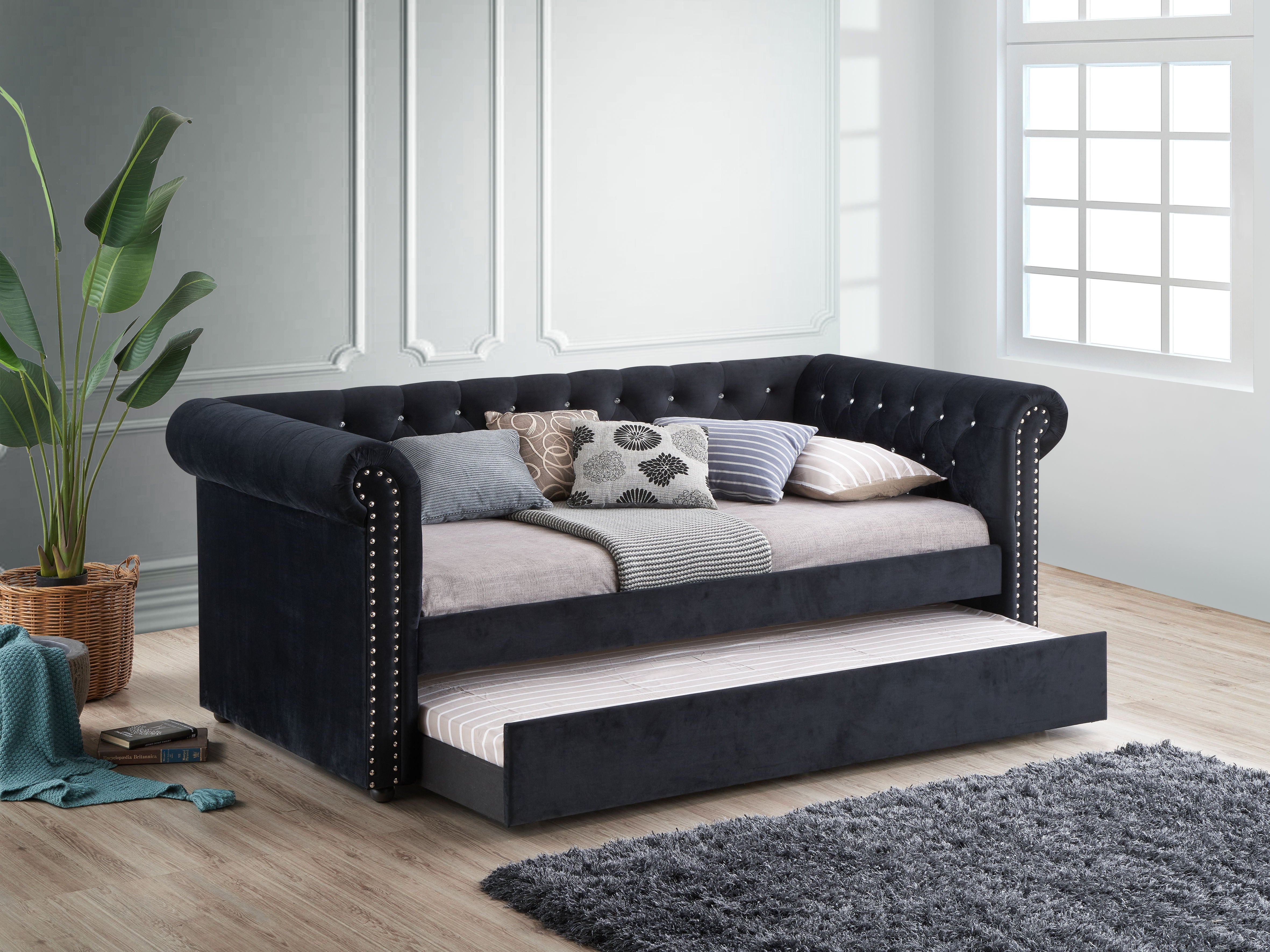 Crown Mark - Ellie - Daybed - Black - 5th Avenue Furniture