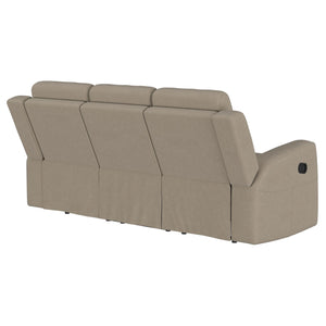 Coaster Fine Furniture - Brentwood - Upholstered Motion Reclining Sofa - Taupe - 5th Avenue Furniture