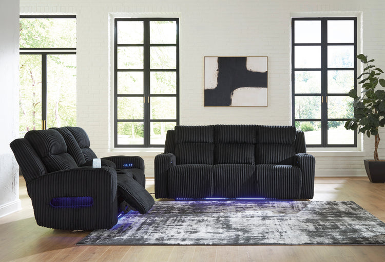 Forest Lake Black - Power Reclining Sofa & Loveseat