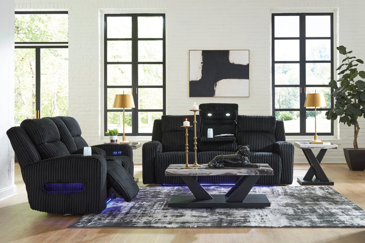 Forest Lake Black - Power Reclining Sofa & Loveseat