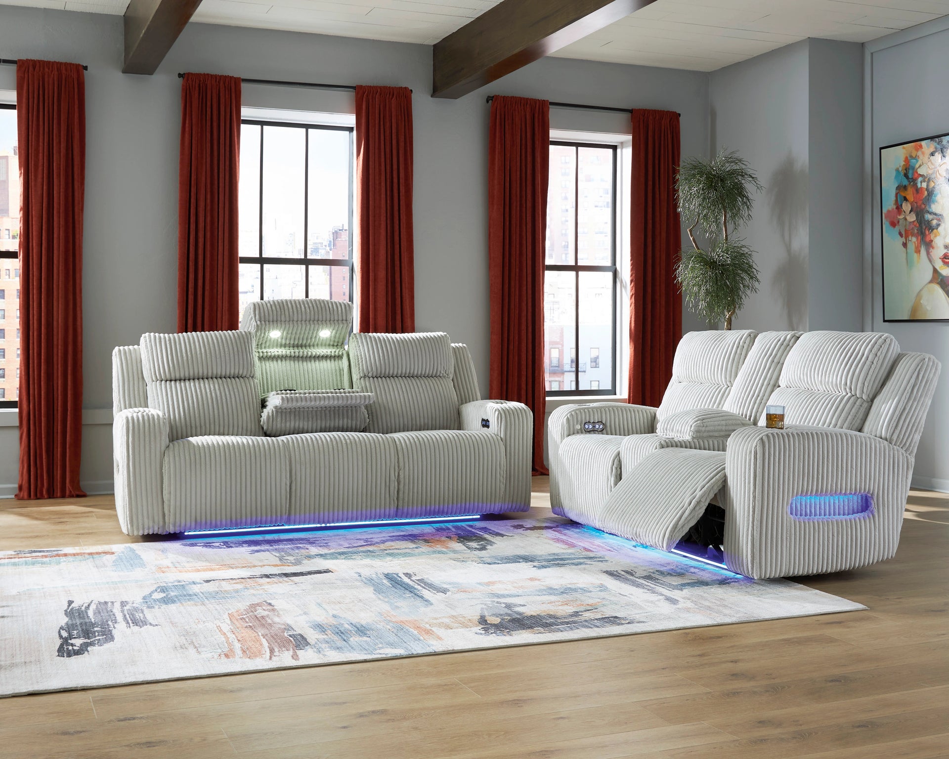 Forest Lake Alloy Grey - Power Reclining Sofa & Loveseat