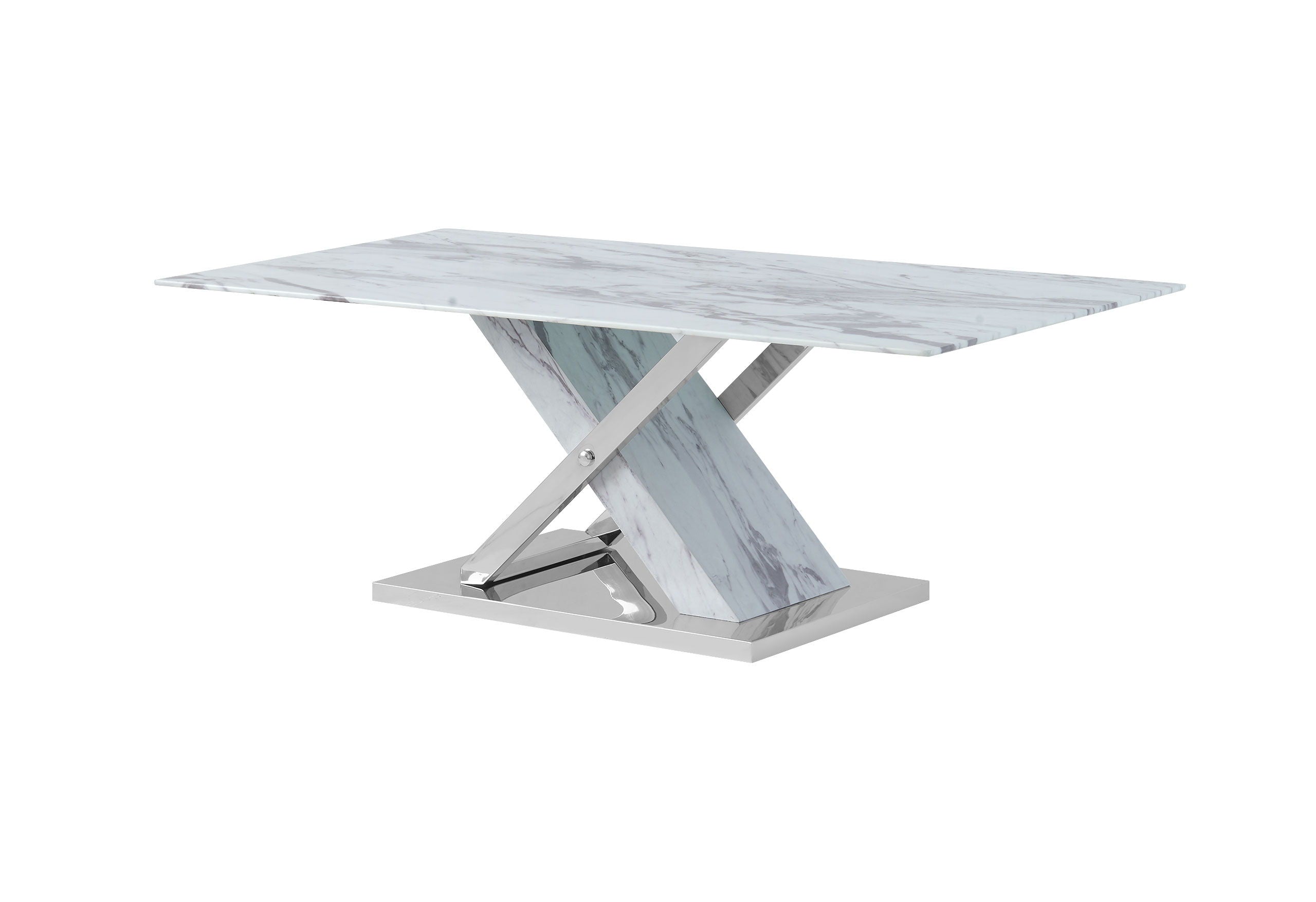 T1274 - Coffee Table - Light Gray / Silver